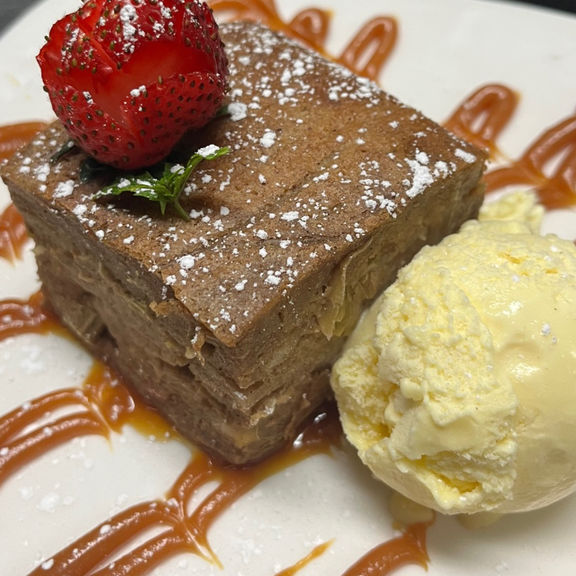 Bread Pudding with ice cream